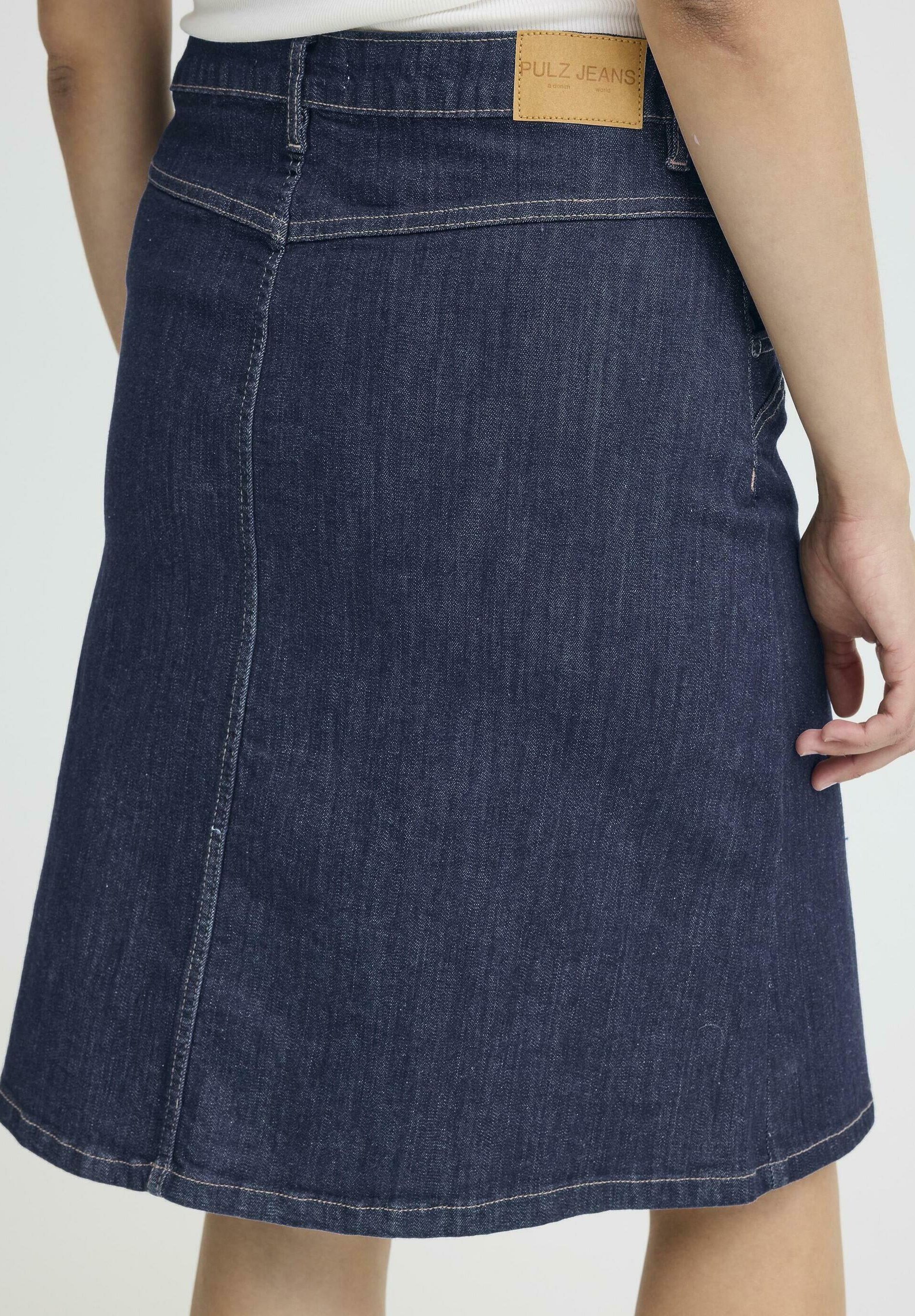 PULZ KATJA - Jupe trapèze - unwashed denim