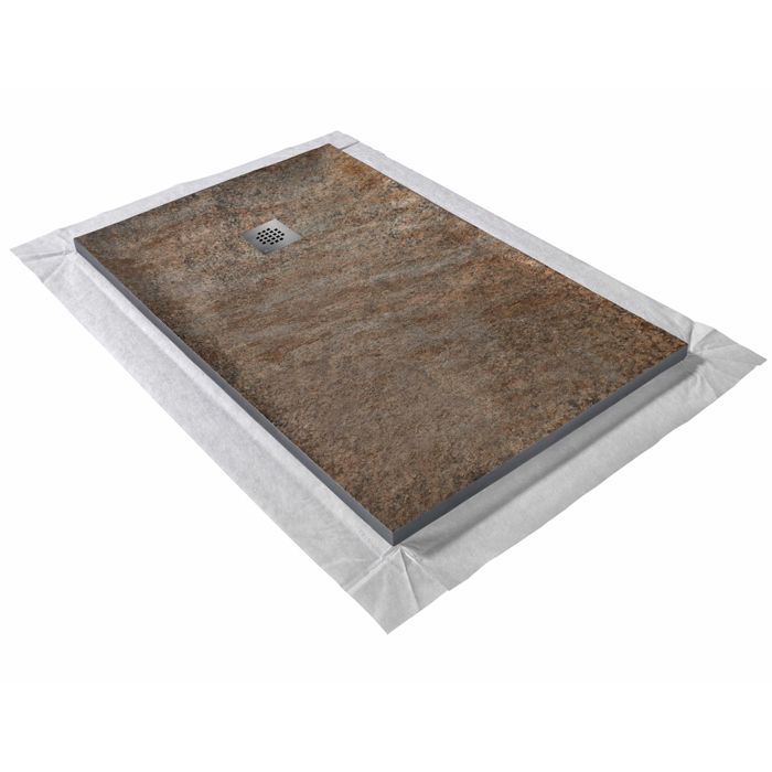 Base de duche - U-TILE - 150 x 100 cm. Efeito pedra natural de alta densidade 902 com ralo deslocado.