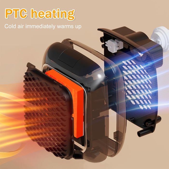 Calefactor eléctrico inteligente de cerámica de 800 W con enchufe de pared y termostato remoto.