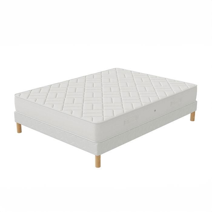 ZEN bed base and mattress set, 140x190 cm, 20 cm high, Techno Foam, medium-firm comfort, 4 stable legs included