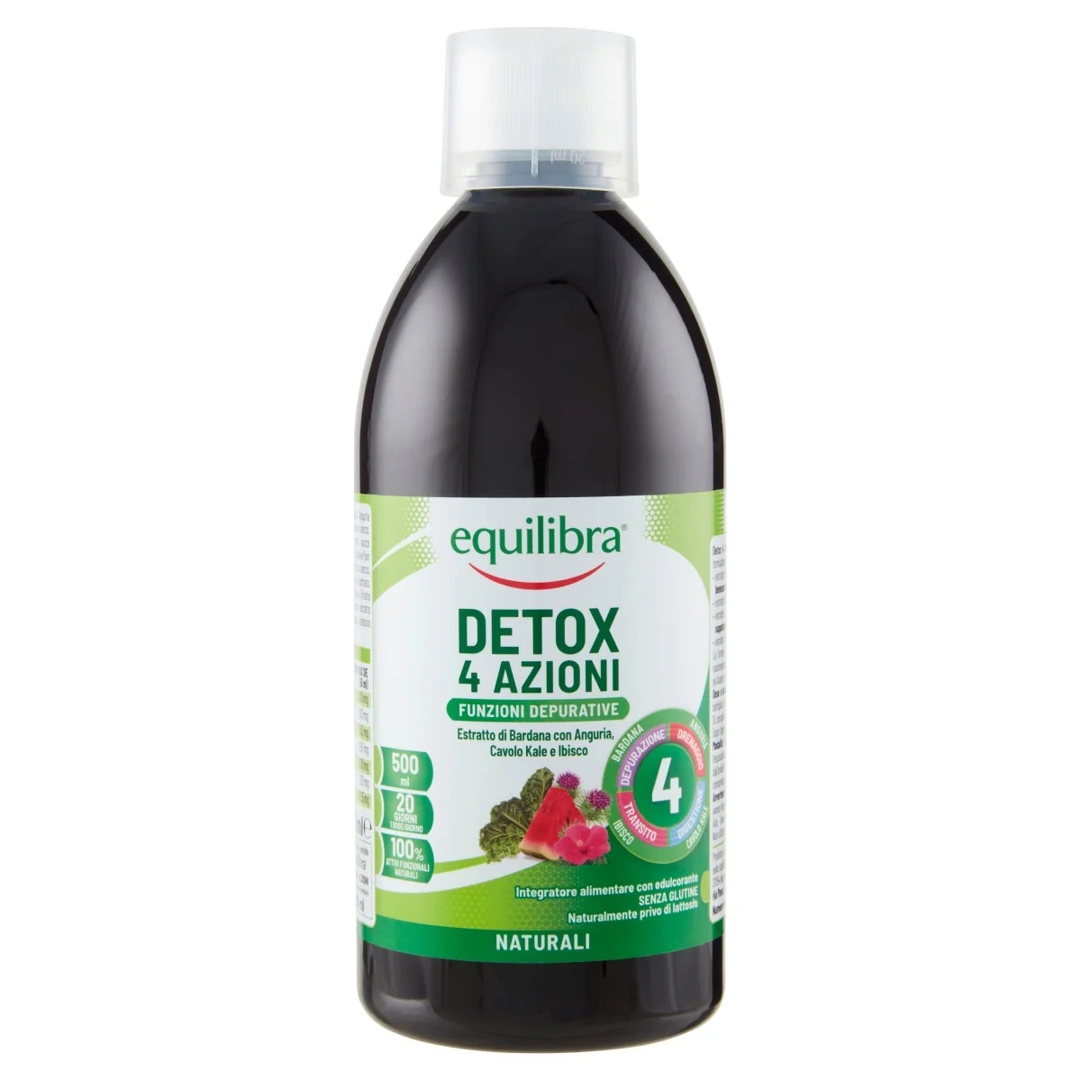 EQUILIBRA Equilibra Detox 4 effecten Fruitsmaak 500 ml Reinigend Ontvochtigend