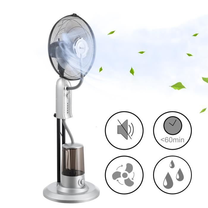 Ventilateur Humidificateur Ninove sur Pied 75 W Plastique Argenté