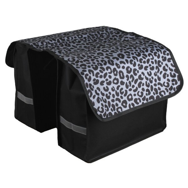 Dvojna kolesarska torba z leopardjim vzorcem<br>36,5 cm x 14 cm x 30 cm