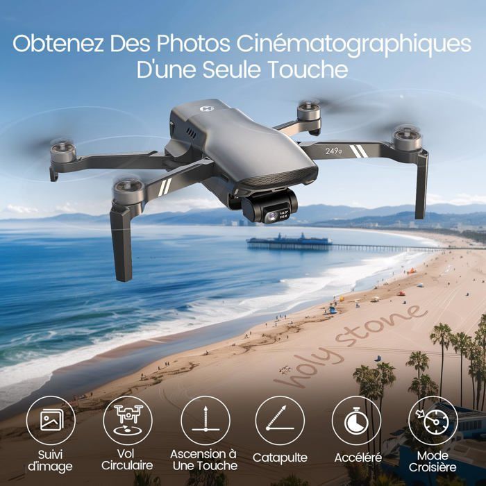 Holy Stone HS900 GPS Drone with 4K Camera, 3-Axis Gimbal, 249g Lightweight, 4K Video at 30fps, 48MP Photo, 6000 Meter Transmission Range