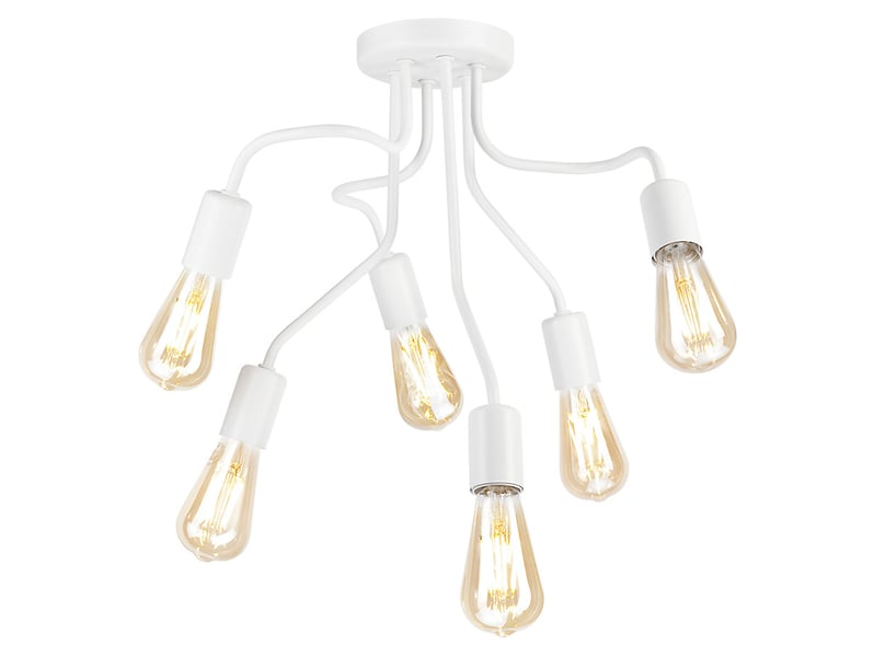 Lampa sufitowa Hilda 6-punktowa stalowa biała