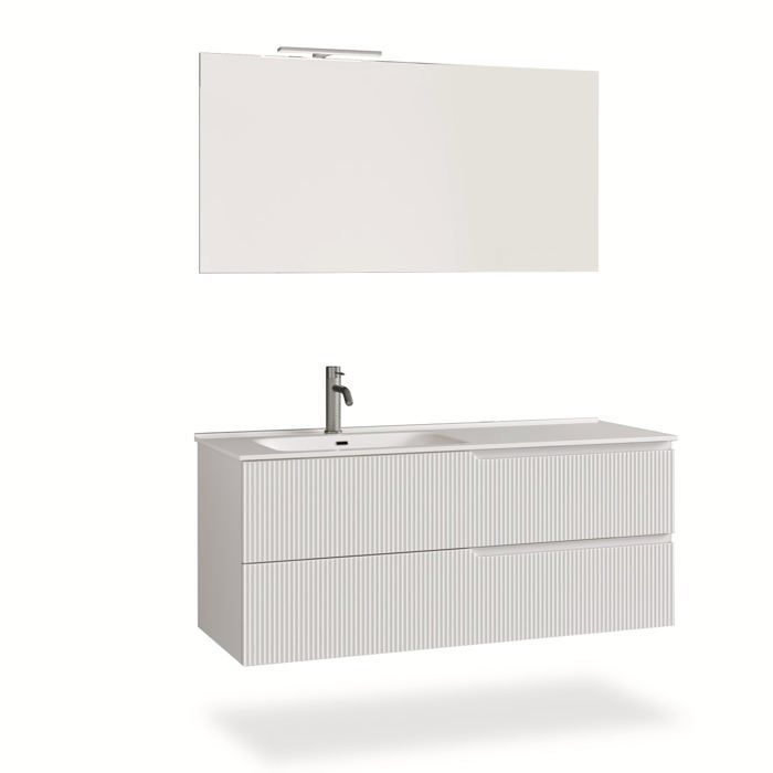 SX 4-piece bathroom set with washbasin, VENERE matte white