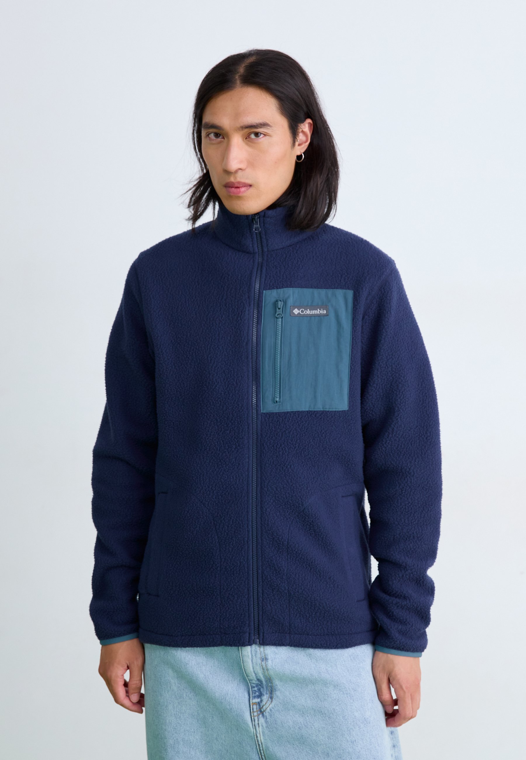 Columbia JASPER RIDGE PEBBLED FULL ZIP - Giacca in pile - blu navy/azzurro scuro