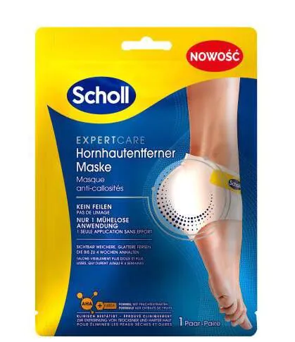 Scholl Expert Care Złuszczająca Maska na Pięty z Kwasami AHA 1 sztuka