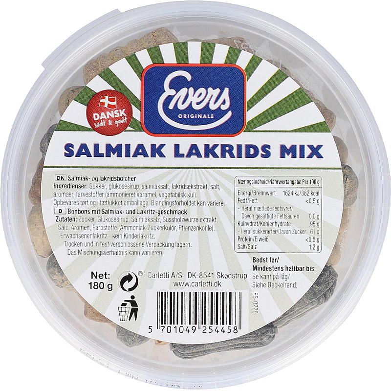 Salmiak lakrisblanding 180 g Evers