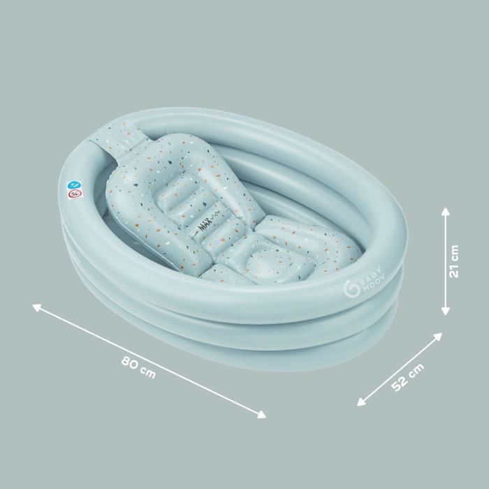Babymoov Baignoire Gonflable de voyage, Évolutive en Piscine pour enfant, Réducteur Amovible, De 0 à 12 mois, Aqua Dots