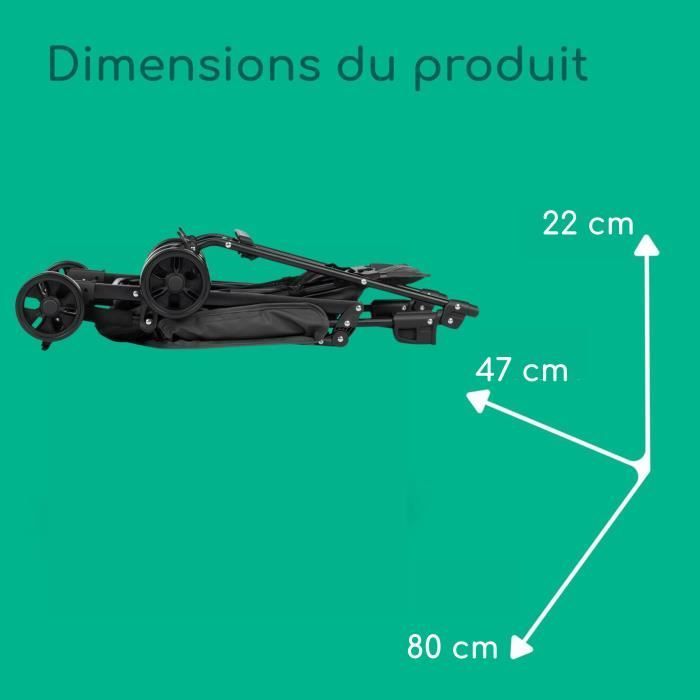 BEBE CONFORT Poussette canne Snow, ultra-légère (5 kg), De la naissance à 4 ans , Siège inclinable, Pliage compact, Mineral Graphite