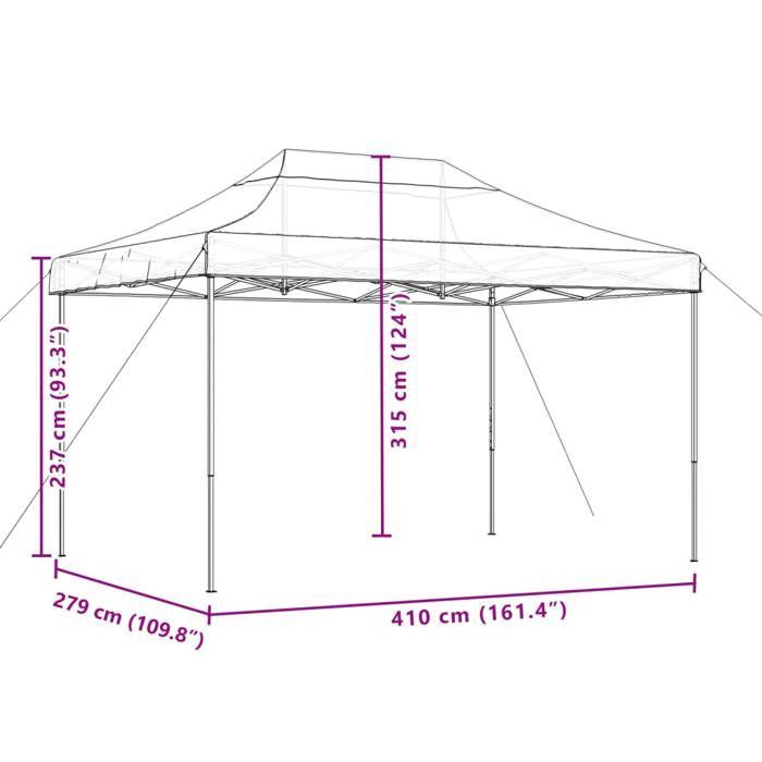 Wasserdichte Pergola-Pavillon – Schönes, faltbares, einziehbares Partyzelt in Braun, 410 x 279 x 315 cm, preisgünstig, 54797362