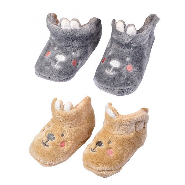 Scarpine per neonati - OZABI - Confezione da 2 paia 0986 BAMBINI - Grigio - Unisex - Calde e comode
