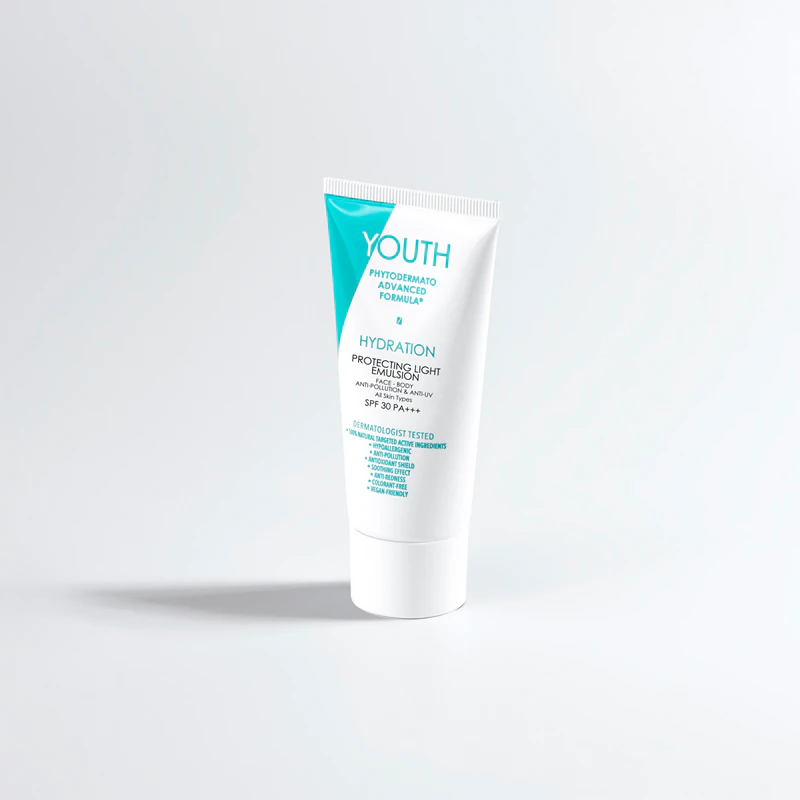 YOUTH Creme protetor hidratante leve em emulsão para rosto e corpo FPS 30