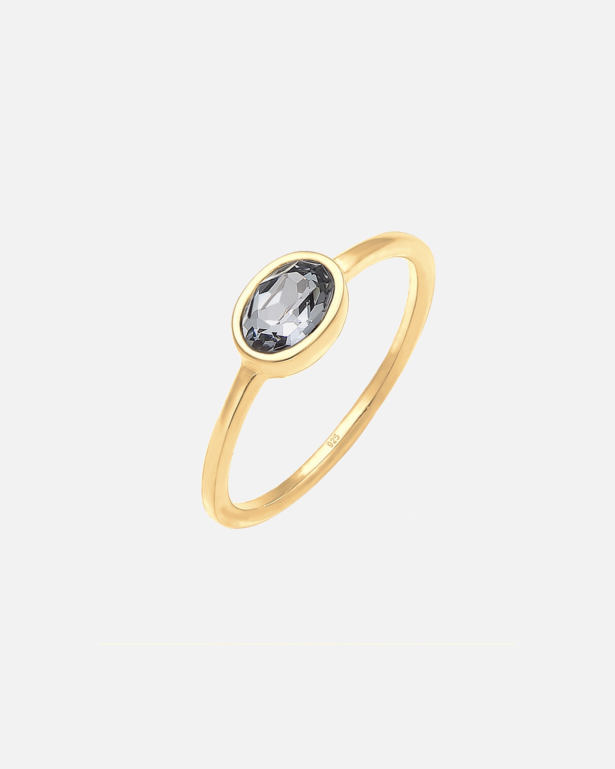 Elli Femmes bande classique avec cristal en argent sterling 925