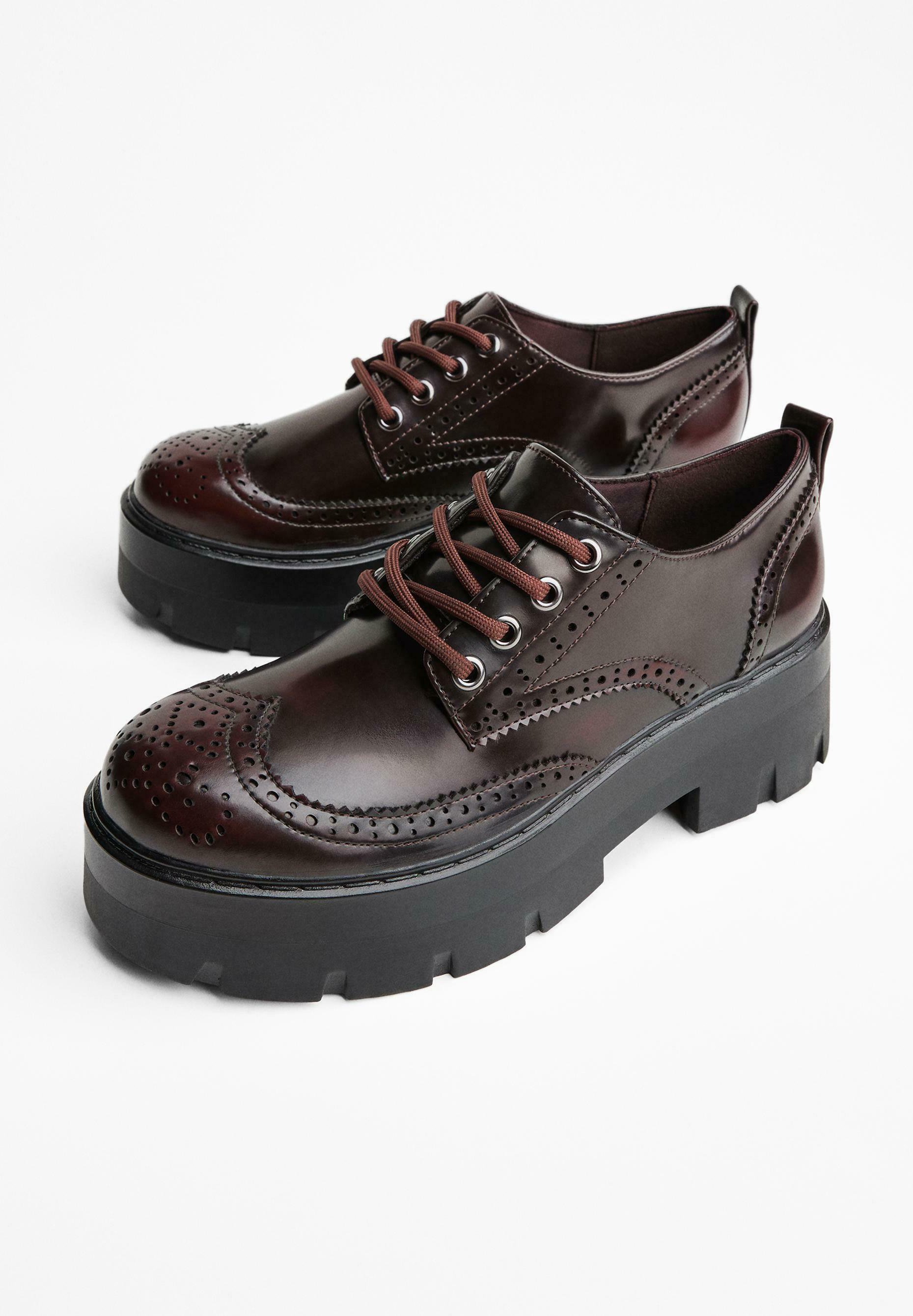 Bershka CHUNKY - DERBY - Veterschoenen - donkerbruin