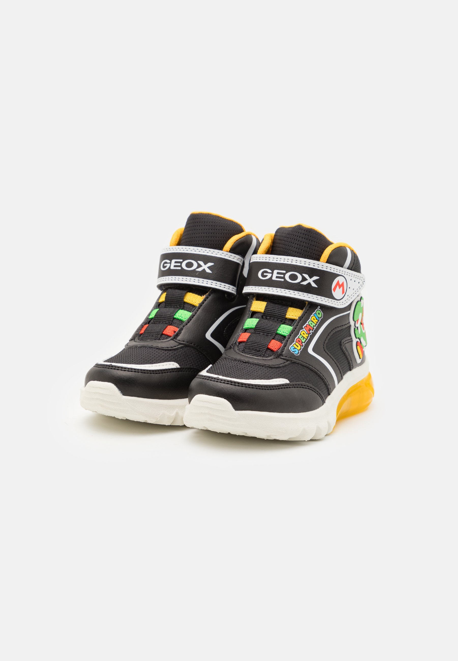 Geox SUPER MARIO CIBERDRON BOY LIGHT UP - Klassieke enkellaarsjes - zwart/geel