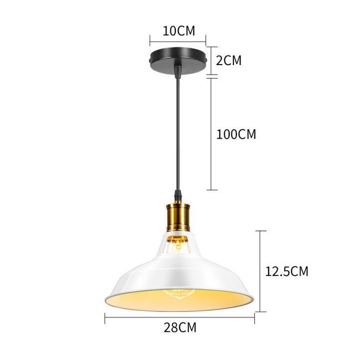 UNI - Suspension industrielle en métal - Ø 27 x H 17,5 cm - Blanc