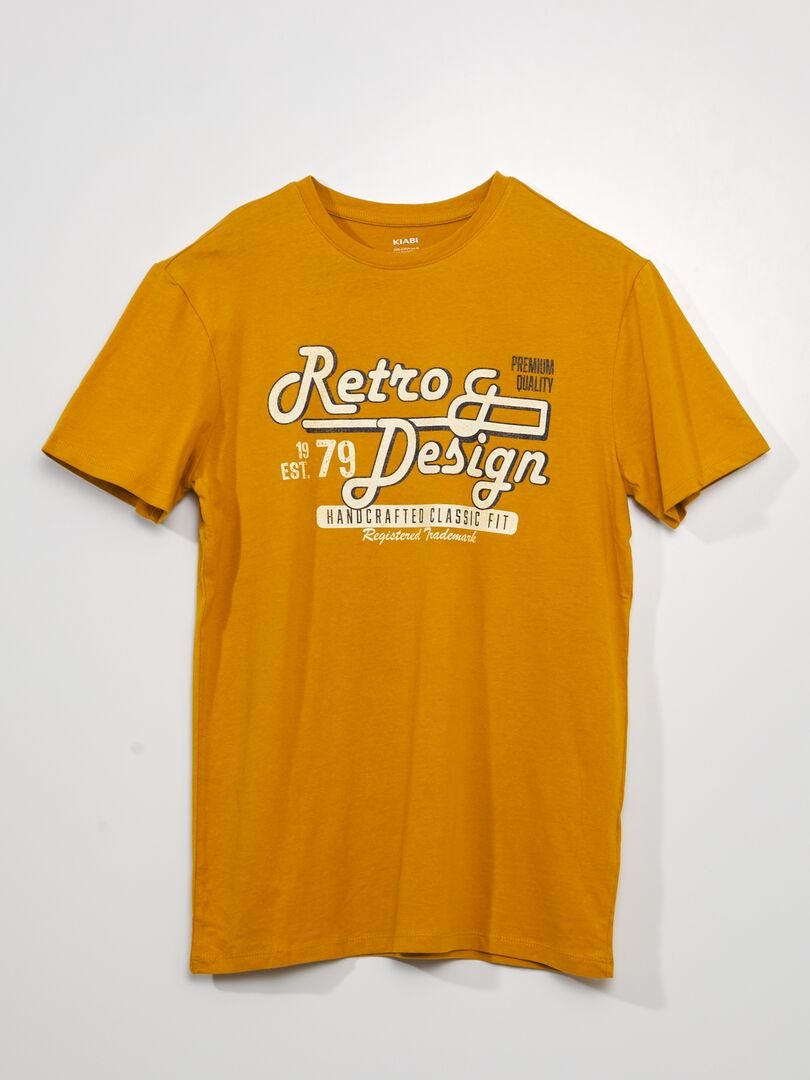 Camiseta de manga curta com estampa - AMARELA