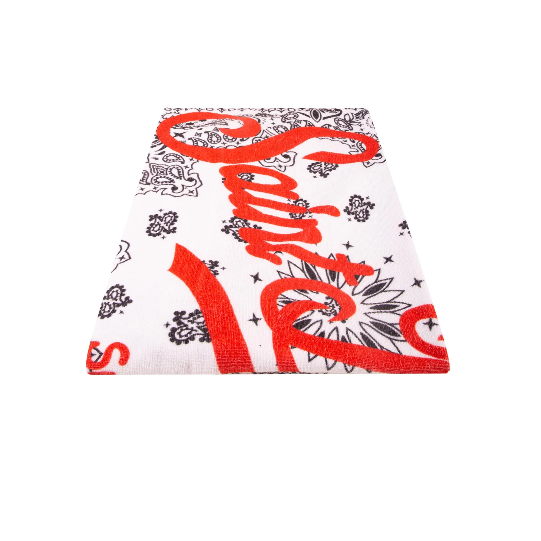Toalha de praia com estampa de bandana branca