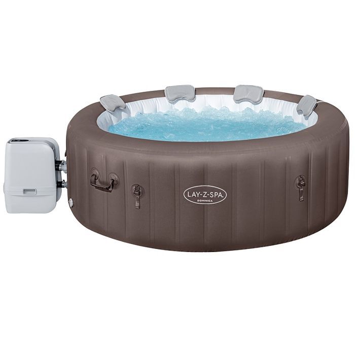 BESTWAY inflatable spa - Lay-Z-Spa Dominica - 140 airjets - 196 x 71 cm - 4 to 6 seats - Round (cover, cartridge, 4 headrests)