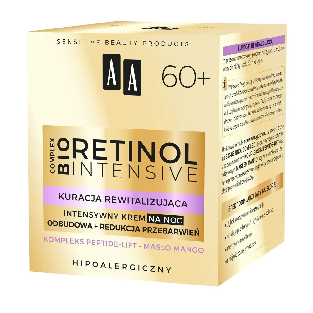 AA Retinol Intensive 60+ Intensywny krem na noc odbudowa + redukcja przebarwień