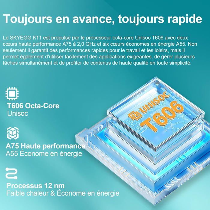 Tablette Tactile - ETHNICS ORIGINS - K11 - Android 14 - 22 Go RAM - 128 Go Stockage Extensible