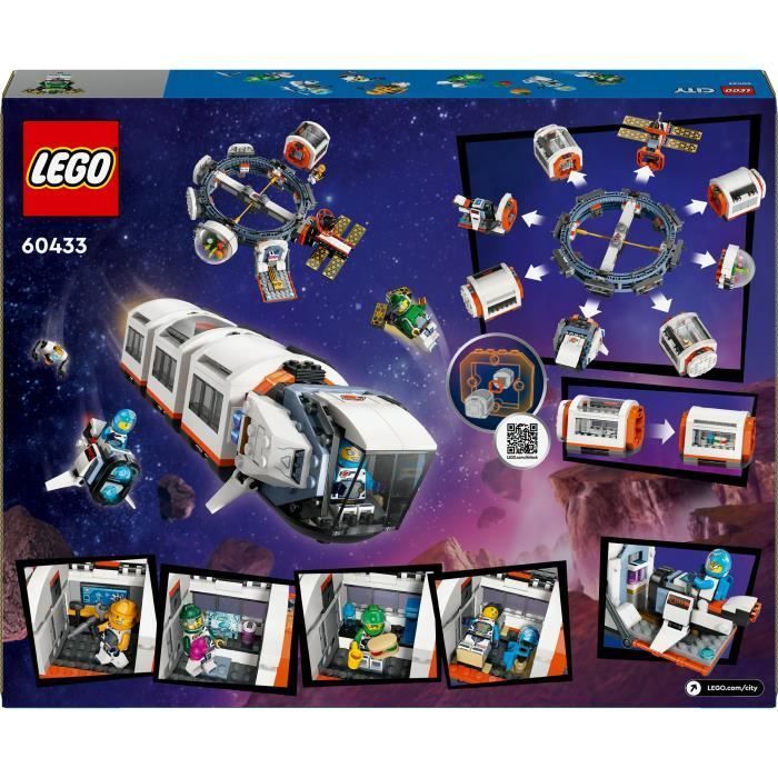 LEGO® 60433 City Modular Space Station, Toy with Shuttle, Space Exploration, with 6 Minifigures