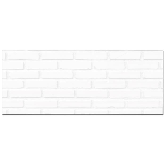 Panorama-Küchenrückwand zum Selbstkleben, Weißziegel, 40 x 200 cm – Selbstklebende Küchenrückwand – Küchenwandschutz