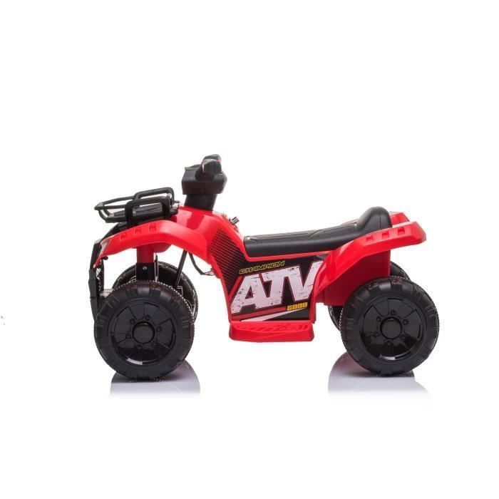 Mini quad eléctrico Kiddocruiser de 6 V con bocina, pedales, faro delantero, marcha adelante/atrás, juguete de cuatro ruedas a batería para niños pequeños.
