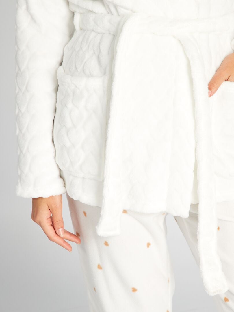 Fleece badjas - Wit