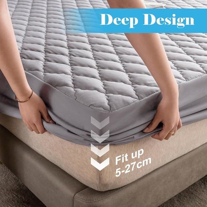 Protge-matelas impermable de qualit suprieure 90 x 200 cm, Drap-housse, Protge-matelas respirant, Surmatelas pour Multi DRAP HOUSSE