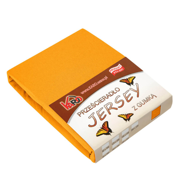 Prześcieradło jersey z gumką 160x200 pomarańczowe 050 KARO