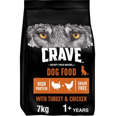 CRAVE Alimento secco per cani adulti al gusto di tacchino e pollo
