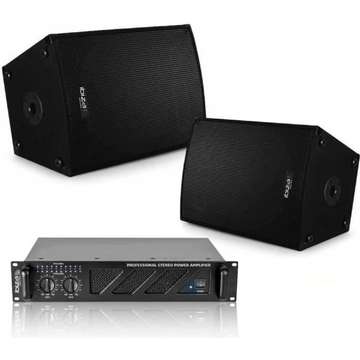 Total Ibiza Sound 1680W PA System Package: 2 x 600W Speakers - 480W Amplifier - Speakon Cables - DJ - Birthday - Party - Celebration