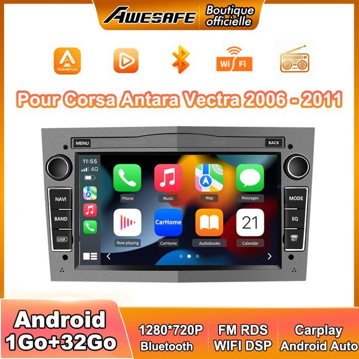 AWESAFE 7 ''Android 13 Autoradio 1 GB + 32 GB voor Opel Corsa Vivaro Antara Vectra Sigum Combo Zafira Astra Meriva Carplay Android Auto