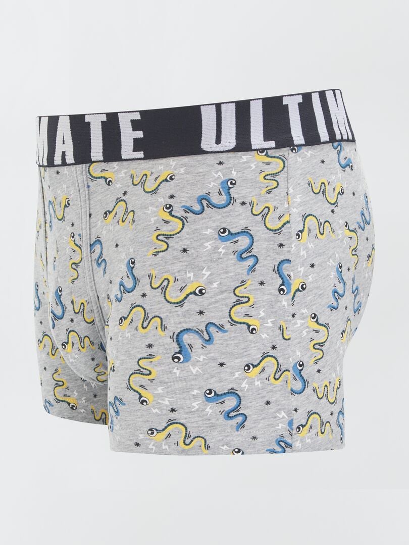 Conjunto de 3 bóxers estampados - AZUL