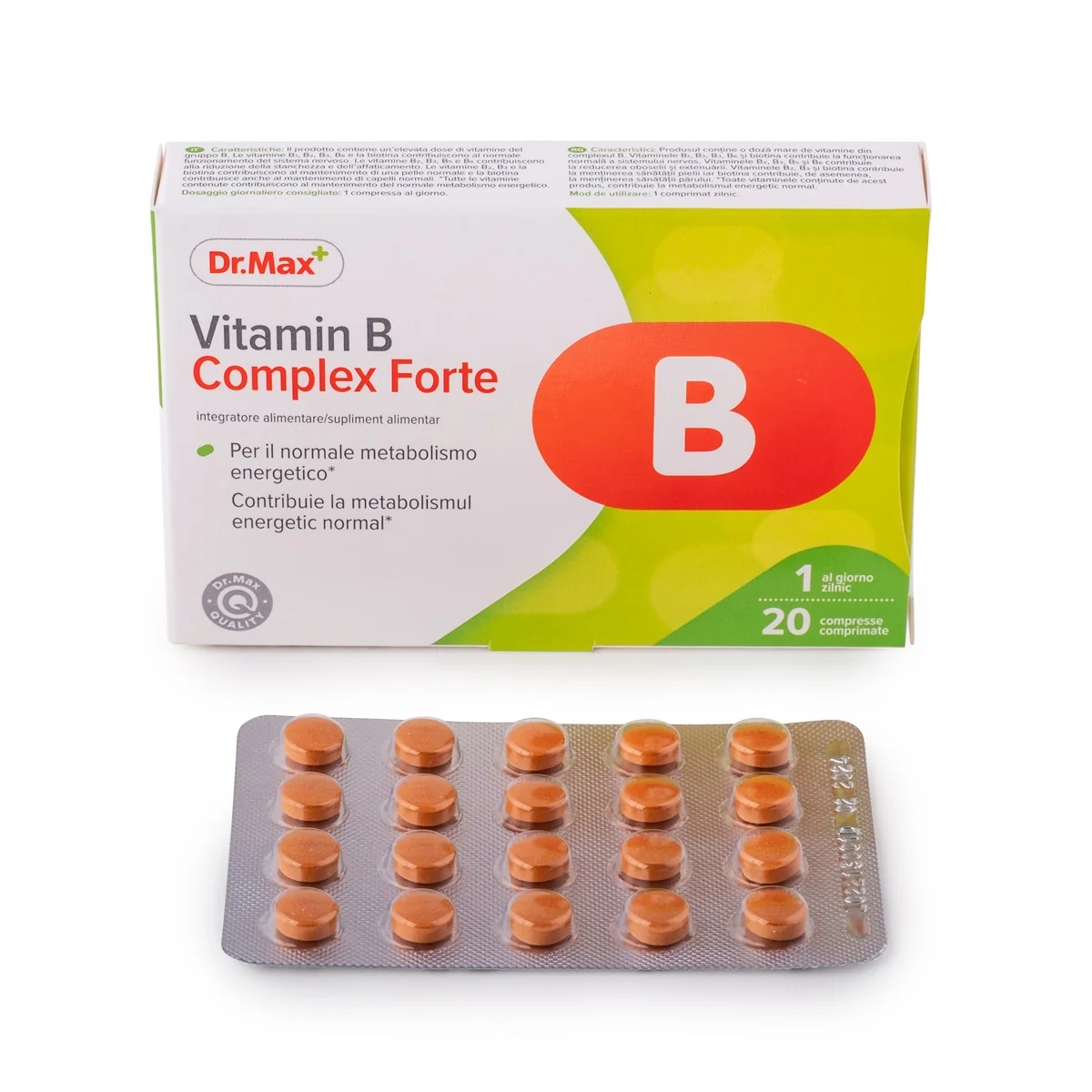 DR. MAX Dr. Max Vitamin B Complex Forte 20 Tabletten Nahrungsergänzungsmittel mit Vitamin B