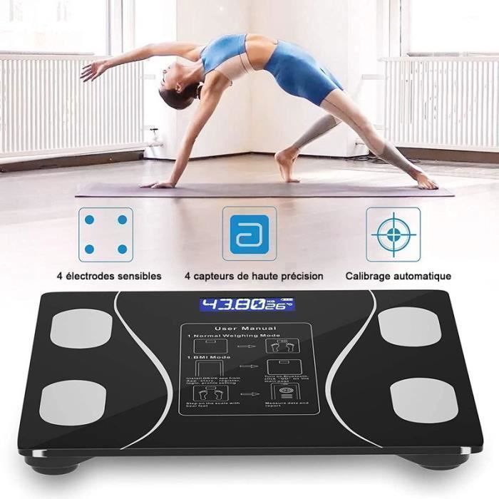 Bilancia per la composizione corporea, bilancia intelligente Bluetooth, ricarica USB con 19 punti dati corporei per iOS/Android