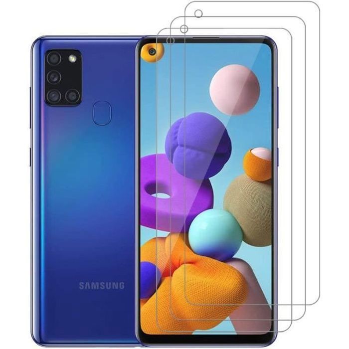 Pellicola protettiva per schermo - Samsung - Galaxy A21s - Vetro temperato - Ultra resistente 9H - Confezione da 3 YYV
