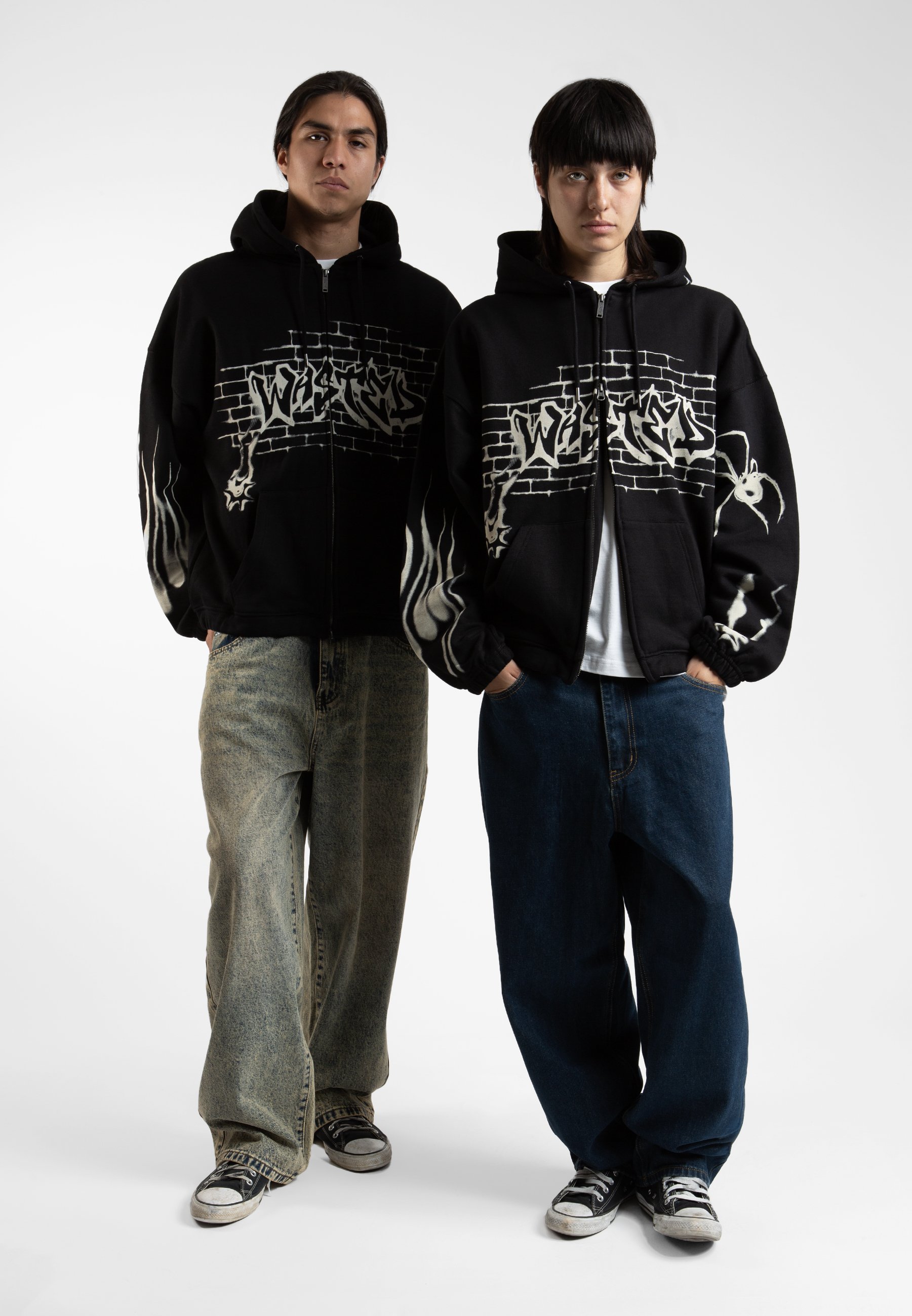 Sweat-shirt zippé Wasted Paris UNISEXE - noir