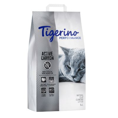 Tigerino Performance Aktivkohle-Katzenstreu – Babypuderduft