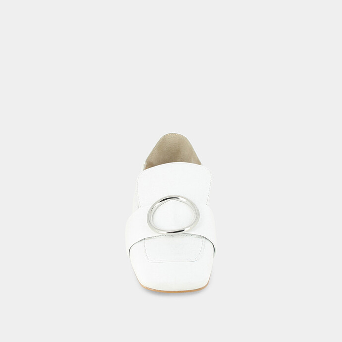 Mocassins à boucle  en cuir blanc