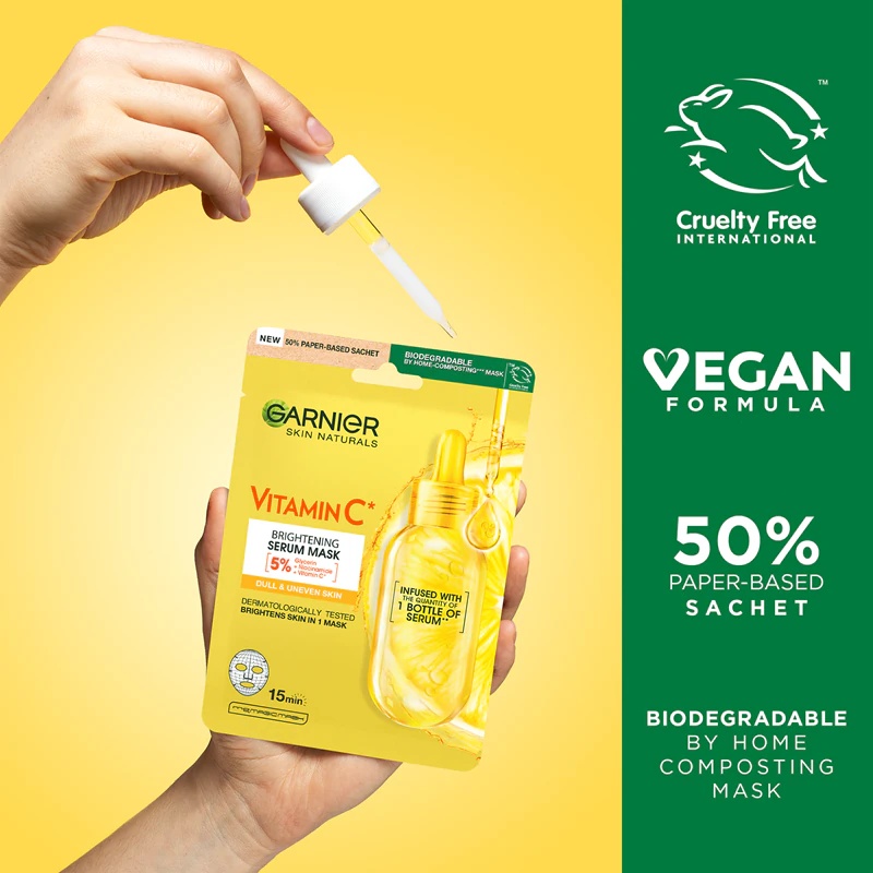 Garnier Skin Naturals C vitamīna izgaismojoša un mitrinoša sejas maska ar C vitamīnu