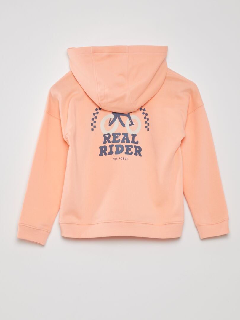 Ruimvallende hoodie met kangoeroezak - ORANJE