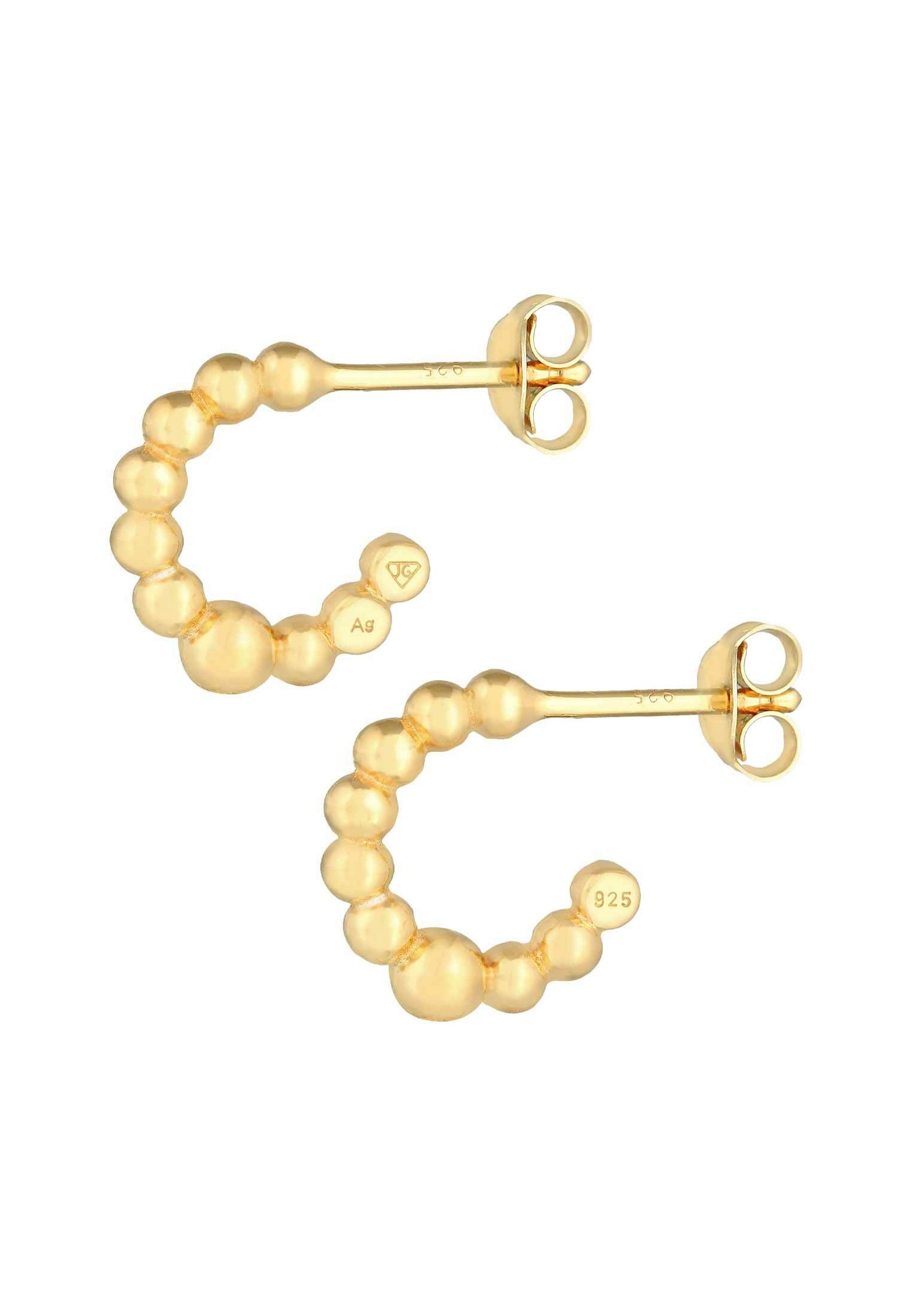 Elli Mesdames Créoles Plug Ball Geo Look en argent sterling 925
