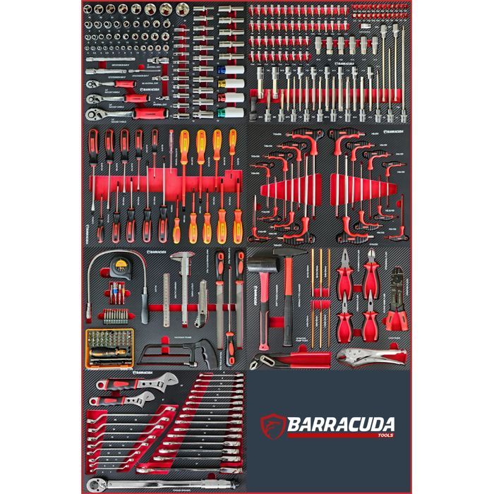 Carro de taller - BARRACUDA TOOLS - Rock PRO+ - 8 cajones - Gato hidráulico de 4T - Acero verde