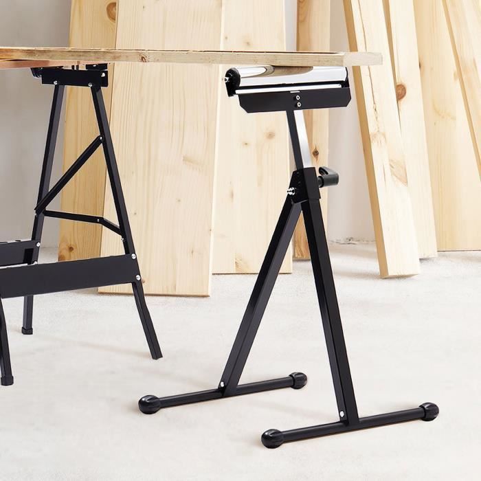 Carros de taller con ruedas XMTECH (2 unidades), pasillo rodante, soporte plegable, capacidad de 60 kg, altura ajustable.