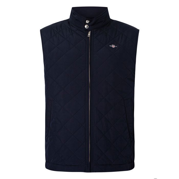 GANT Doudoune sans manches Quilted Windcheater matelassée bleu evening - Homme