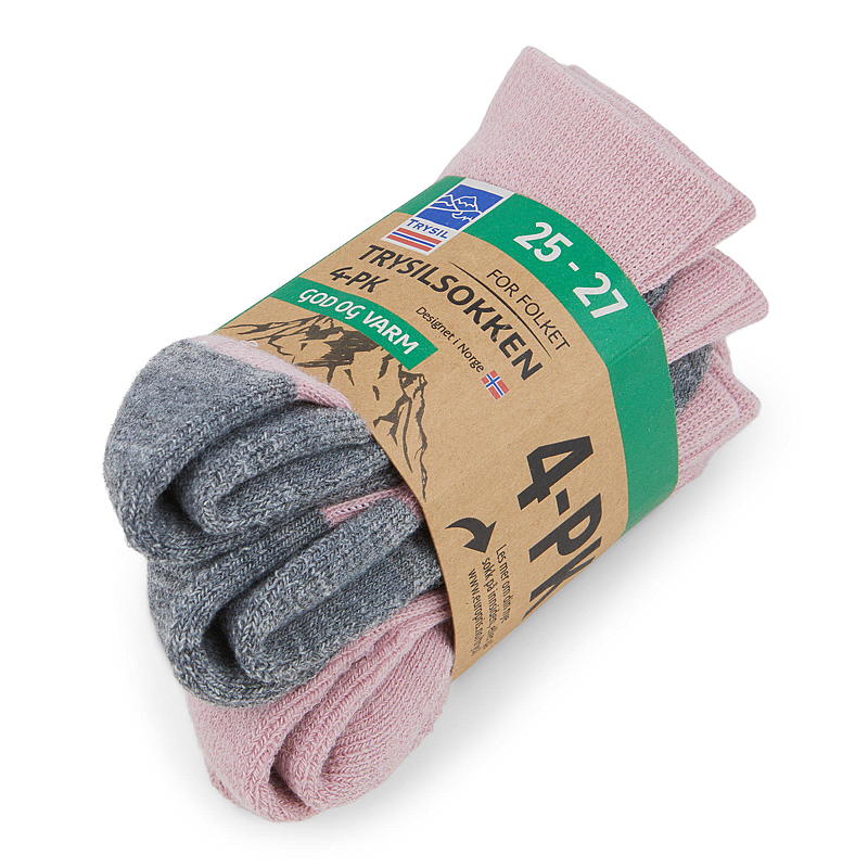 Chaussettes Trysil, lot de 4, taille 25/27, confortables et chaudes.